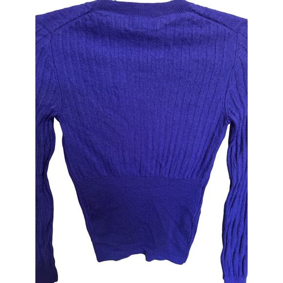 Acne Studios High Crewneck Wool Ribbed Long Sleeve In Royal Blue Size Small - Picture 5 of 10